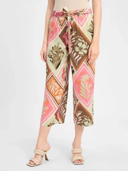 Comma Spodnie typu culottes Kobiety różowy|wielokolorowy wzorzysty 34 różowe