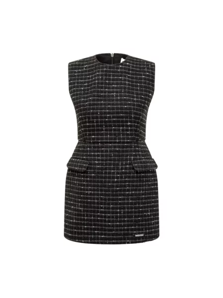 Sukienka mini Msgm tweedowa czarna