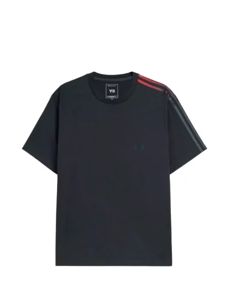 Tricou Y-3 cu dungi cu imagine negru