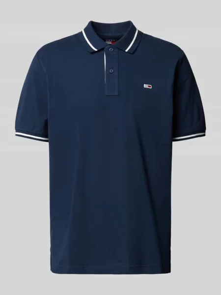 Koszulka polo o kroju regular fit z wyhaftowanym logo Tommy Jeans niebieskie