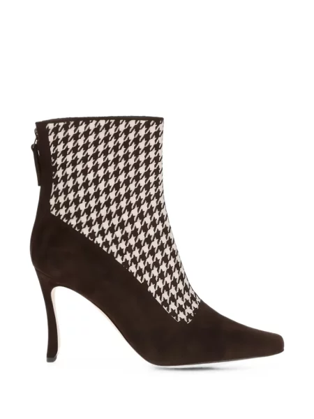 Cizme scurte Manolo Blahnik cu model pepito maro