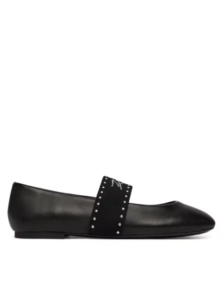 Balerinki Karl Lagerfeld skórzane czarne