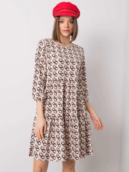Rochie Rue Paris de costum bej