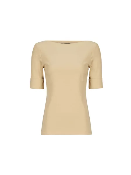 Pletena majica z dolgimi rokavi Lauren Ralph Lauren z dolgimi rokavi bež