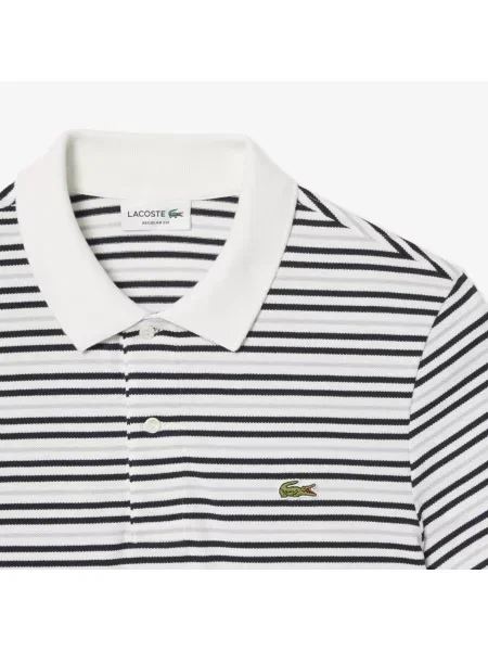 Lacoste Koszulka Polo W Paski Classic Fit szara