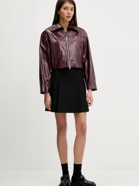 HUGO spódnica mini rozkloszowana czarny