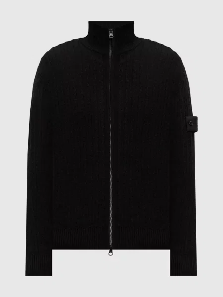 Кардиган з вовни та кашеміру Stone Island чорний