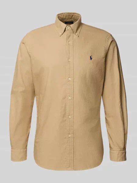 Długa koszula Polo Ralph Lauren z długim rękawem casual beżowa