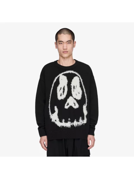 DZIANINOWY SWETER Z GRAFIKĄ CHITO czarny