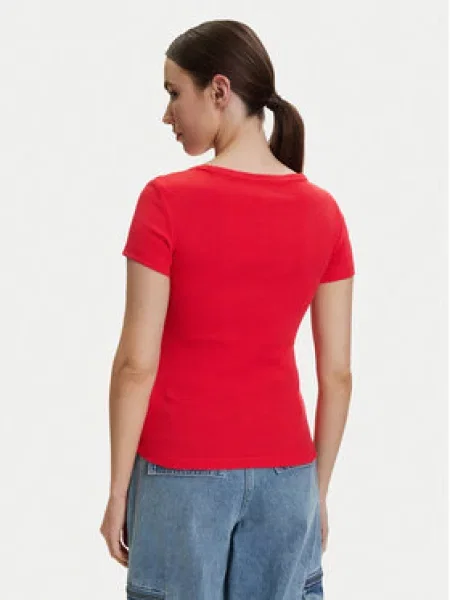 Tommy Jeans tričko dámske s elastanom červená