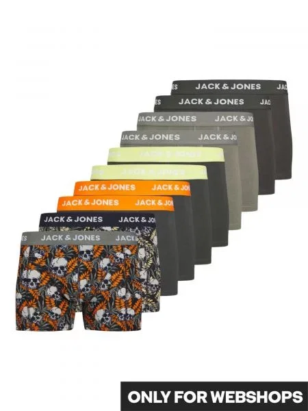 JACK & JONES Boksarice HUGO SKULLS nočno modra temno / oranžna siva