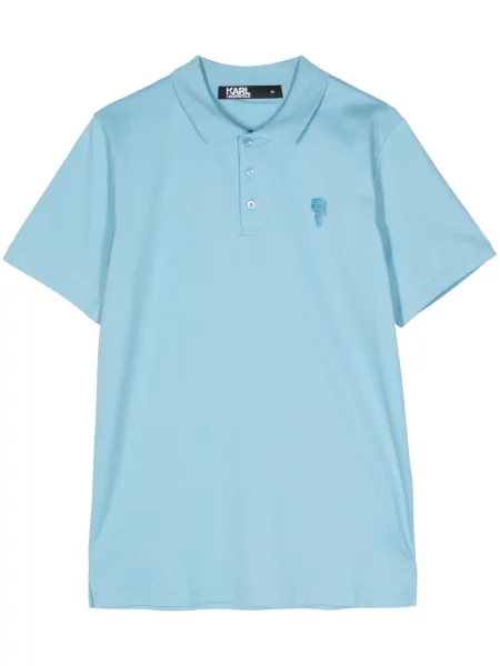 Polo Karl Lagerfeld cu broderie albastru