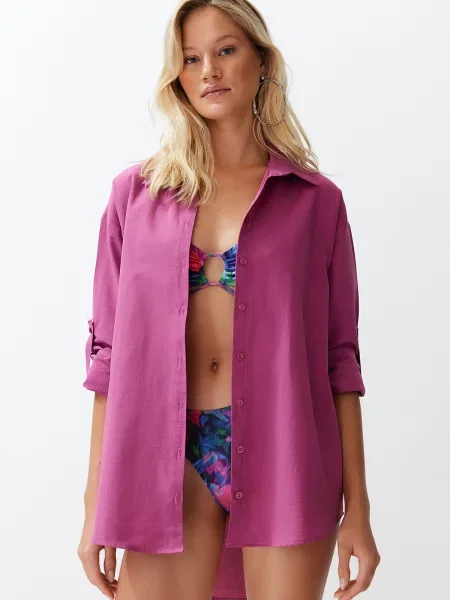 Cămașă Trendyol fucsie
