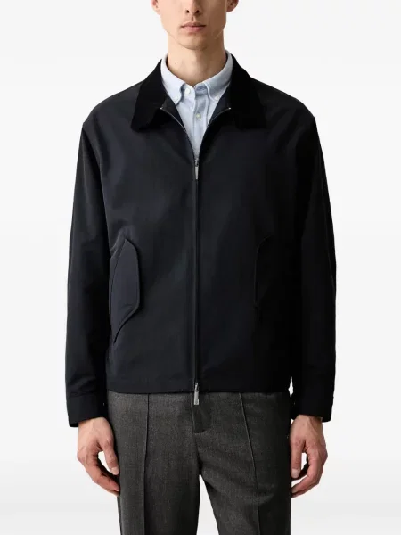 Geacă Emporio Armani cu guler înalt cu buzunare cu clapetă albastru