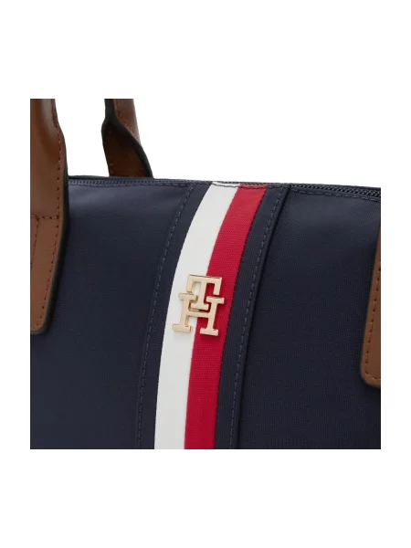 Kabelka Tommy Hilfiger Popette Mini Tote Corp Tmavomodrá modrá