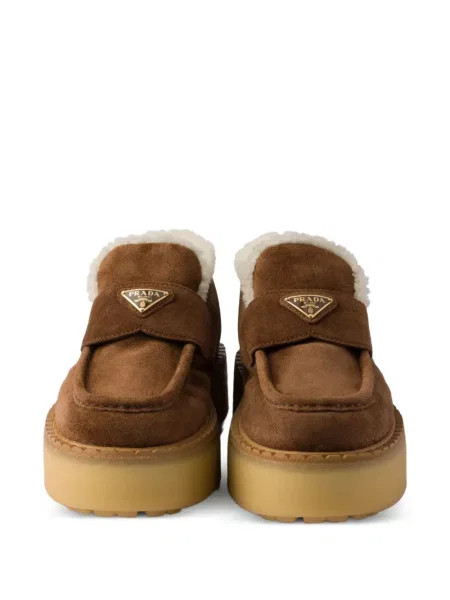 Pantofi loafer Prada cu platformă maro