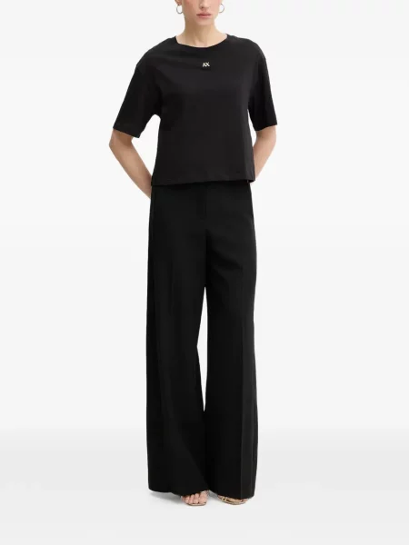 Póló Armani Exchange autogrammal fekete