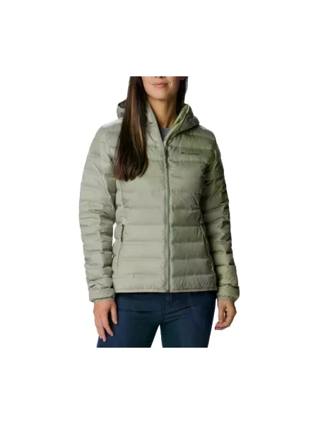 Geacă cu puf Columbia cu glugă verde