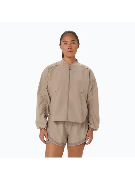 Geacă de alergare pentru femei ASICS Nagino Run Adjustable Jacket greige