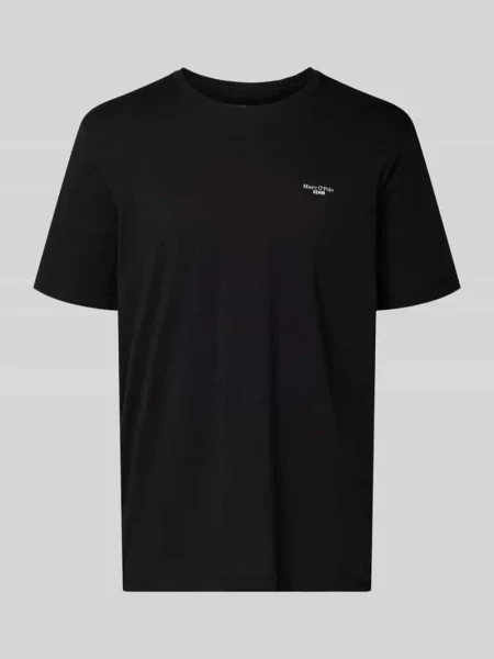 T-shirt o kroju regular fit z czystej bawełny Marc O'polo Denim czarna