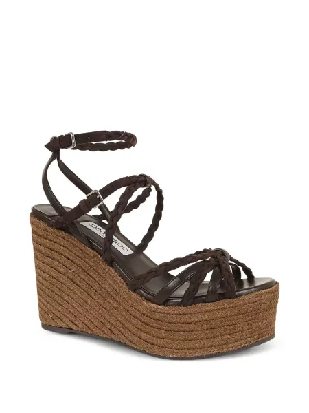 Sandale Jimmy Choo cu platformă țesuți maro