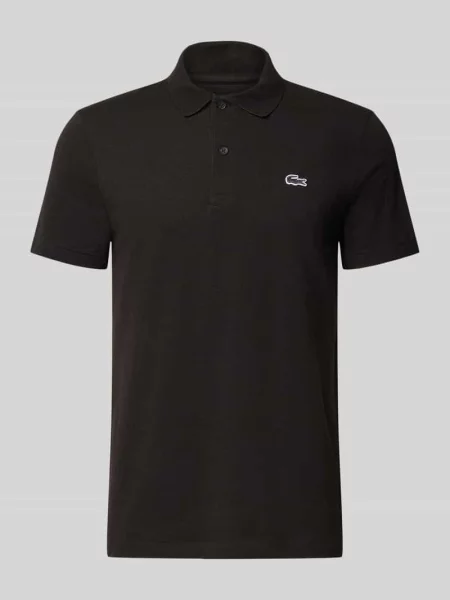 Koszulka polo o kroju regular fit z mieszanki bawełny Lacoste czarna