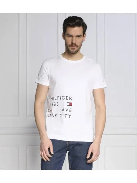 Tommy Hilfiger Tricou OFF PLACEMENT alb