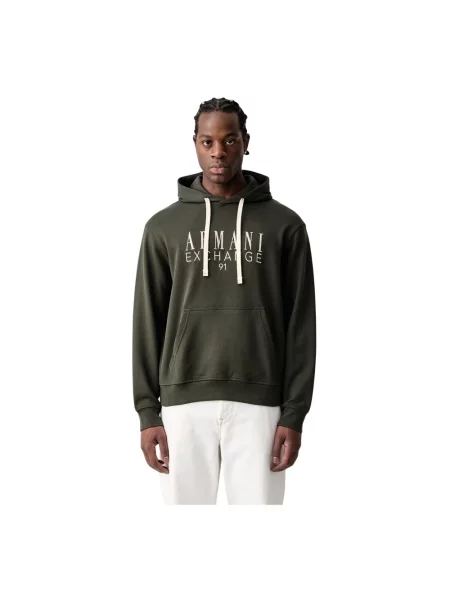 Armani Exchange bluza z kapturem zielona