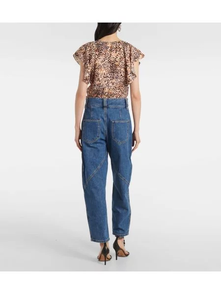 Dygsniuotas džinsai Isabel Marant mėlyna