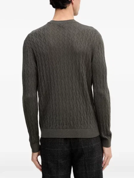 Pulover Armani Exchange cu decolteu în U verde