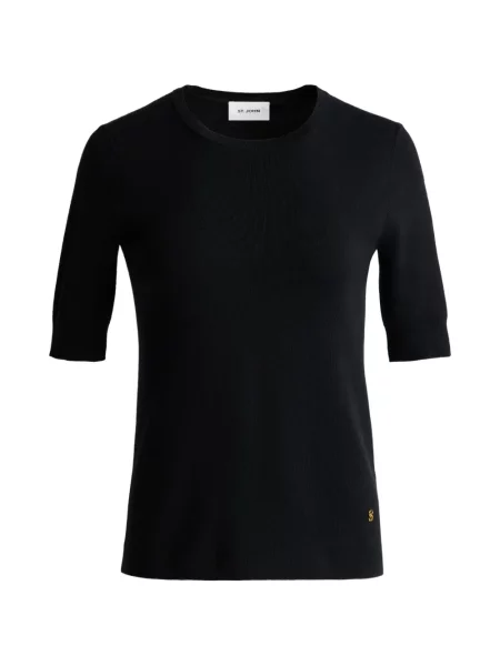 Tricou St. John scurt negru