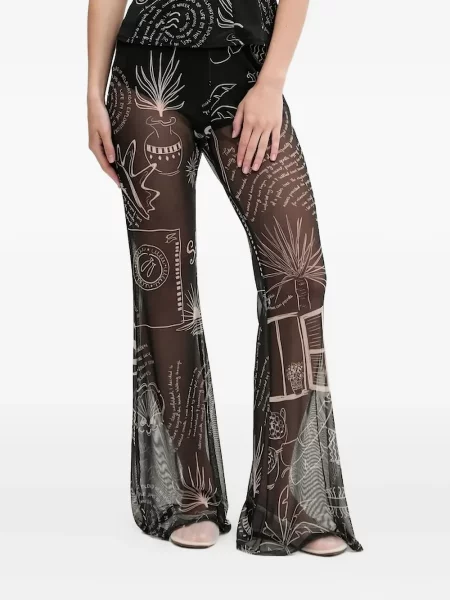 Pantaloni Never Fully Dressed cu imagine negru