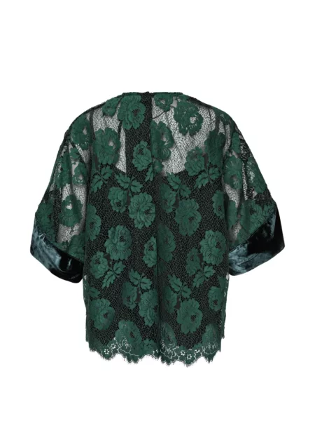 Bluză Biyan din dantelă cu mărgele verde