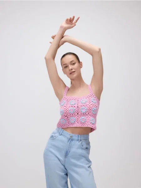 Koszula Reserved na ramiączkach różowa