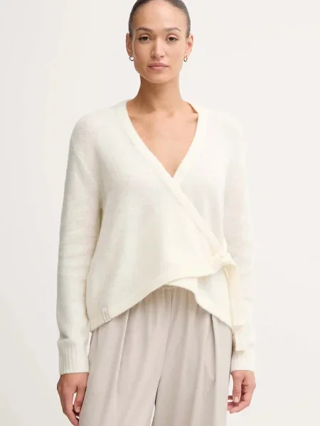 Gaudi cardigan din amestec de lână light bej