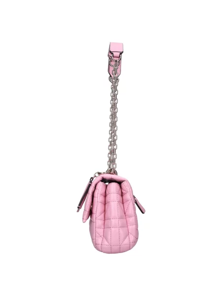 Torebka crossbody Guess skórzana pikowana różowa