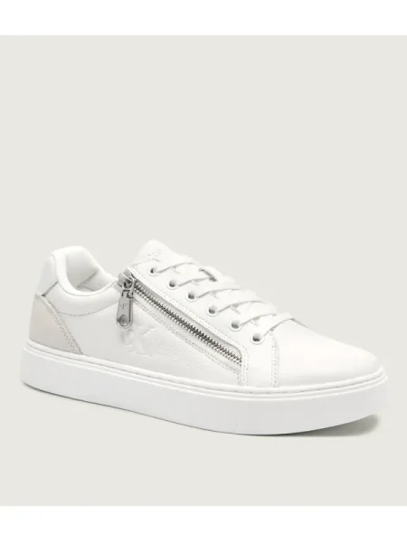 Sneakers Calvin Klein Classic Cup Laceup Zip Lth alb