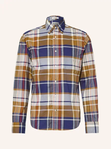 Gant Košile Regular Fit tmavě modrá / koňaková / tmavě červená