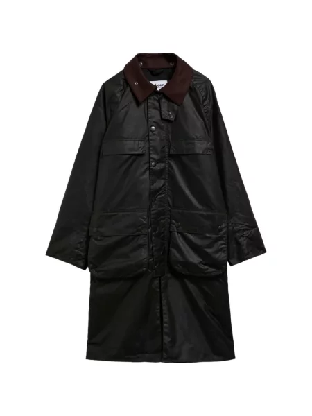 Gulerat ceruit palton Barbour de catifea cord verde