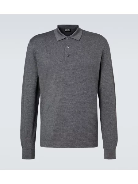Polo Zegna de mătase gri