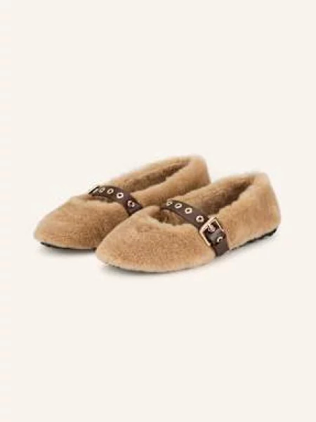 Steve Madden Baleriny Mary Jane Toasty Ze Sztucznego Futra braun