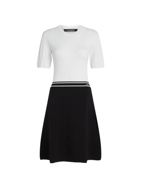 Karl Lagerfeld Rochie tricotat negru alb