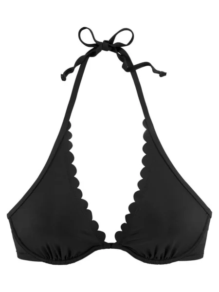 LASCANA Sutien costum de baie Scallop' negru