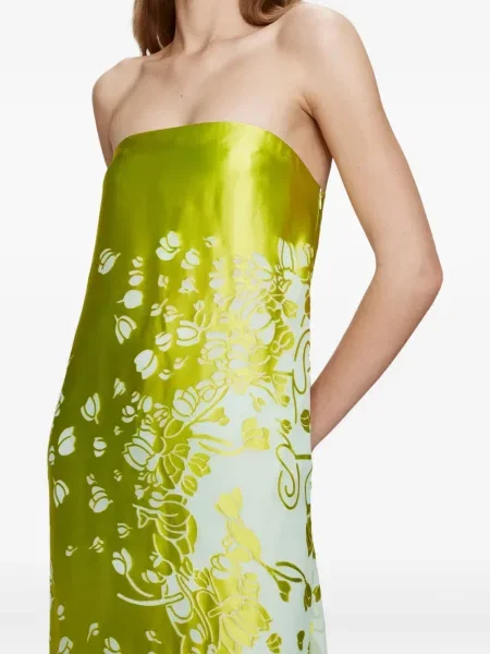 Maxi rochie maxi Christopher Esber fără bretele de costum verde