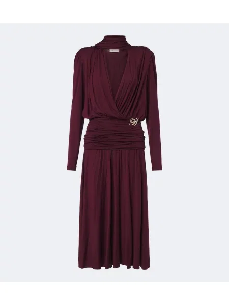 Rochie midi Blumarine din jerseu drapată cu legături
