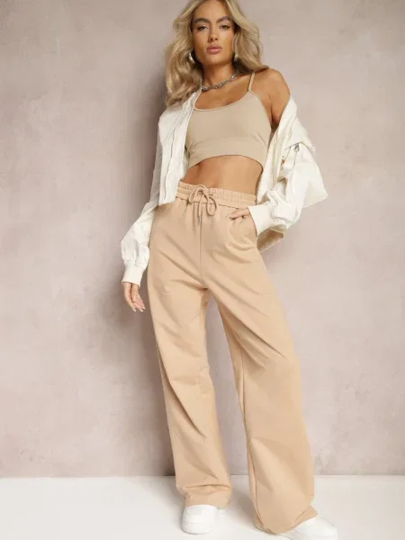 Pantaloni sport largi din Niarti bej