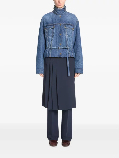 Gulerat geacă de blugi Dries Van Noten albastru