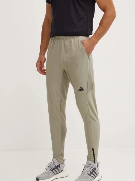 Панталон за трениране adidas Performance Designed for Training с изчистен дизайн зелено