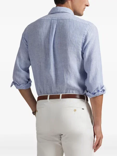 Ριγέ πλισέ κασκέτο Polo Ralph Lauren φανελένιο μπλε