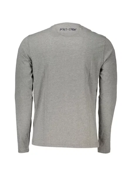 Lung tricou La Martina cu broderie gri